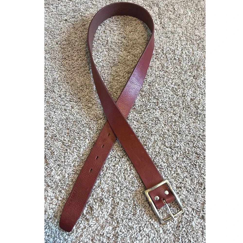 Badichi New York Wall Street Collection Brown Leather Belt Made in Italy 1.25in